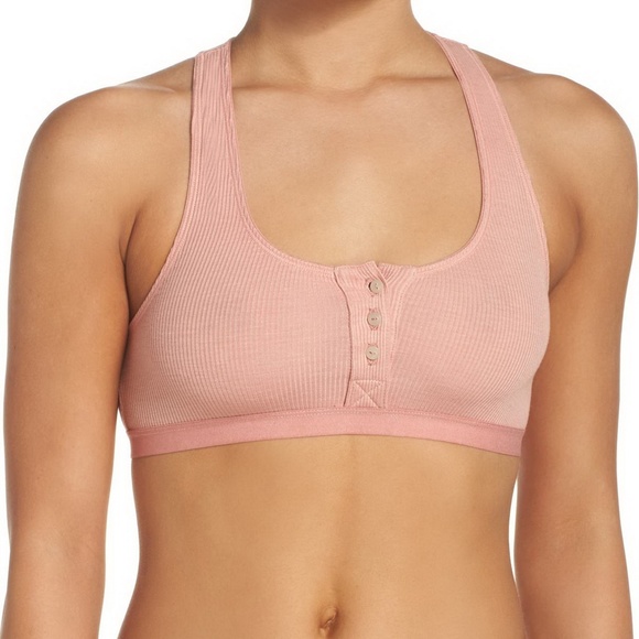 NWT Madewell Rib Knit Front Button Bralette – Comfy Lounge or Layering Essential - Picture 2 of 10